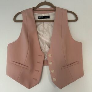 Zara pink tailored waistcoat / vest -  size Large